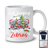 Just Hanging With My Zebras; Adorable Christmas Three Santa Elf Zebras; Animal Lover T-Shirt