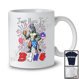 Just Here To Bang, Adorable 4th Of July American Flag Donkey Drinking Beer, Drunker Patriotic T-Shirt