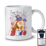 Just Here To Bang, Adorable 4th Of July Pomeranian Drinking Beer, Drunker Patriotic Group T-Shirt