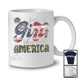 Just a Girl Who Loves America, Proud 4th Of July American Flag Veteran Soldiers, Patriotic T-Shirt