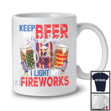 Keep My Beer While I Light My Fireworks, Humorous 4th Of July Eagle Drinking, Patriotic Drunker T-Shirt