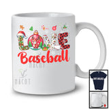 LOVE Baseball; Adorable Christmas Plaid Ornament Reindeer Snow; Baseball Player X-mas Group T-Shirt