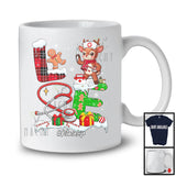 LOVE Nurse Life; Awesome Christmas Reindeer Nurse Tools; X-mas Plaid Proud Jobs T-Shirt