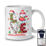 LOVE School Secretary Life; Merry Christmas Snowman Plaid School Secretary; Proud Jobs T-Shirt