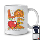 LOVE Teacher Life; Awesome Thanksgiving Turkey Teacher; Autumn Plaid Proud Jobs T-Shirt