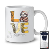 LOVE; Adorable Sloth Leopard Animal Lover; Librarian Matching Careers Jobs Family T-Shirt