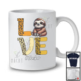 LOVE; Adorable Sloth Leopard Animal Lover; Teacher Matching Careers Jobs Family T-Shirt
