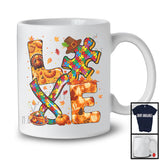 LOVE; Amazing Thanksgiving Autism Awareness Fall Leaf Puzzle Peaces Ribbon; Family Group T-Shirt
