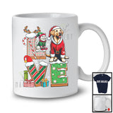 LOVE, Joyful Christmas Santa Labrador Retriever Owner Lover, Candy Cane Snowing Around T-Shirt
