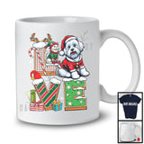 LOVE, Joyful Christmas Santa Maltese Owner Lover, X-mas Candy Cane Snowing Around T-Shirt