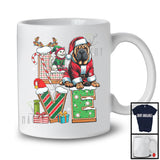 LOVE, Joyful Christmas Santa Shar Pei Owner Lover, X-mas Candy Cane Snowing Around T-Shirt