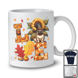 LOVE, Wonderful Thanksgiving Pilgrim Pug Animal Lover, Leopard Sunflower Pumpkins T-Shirt
