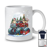 Labrador Retriever On Monster Truck Red Plaid; Lovely Christmas Moon Labrador Retriever Owner; Family T-Shirt