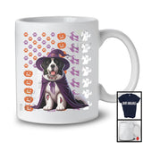 Landseer Witch On American Flag, Adorable Halloween Pumpkin Paws, Patriotic Group T-Shirt
