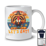 Let's Eat; Sarcastic Thanksgiving Turkey Fall Autumn Leaves Pumpkins; Dinner Vintage Retro T-Shirt