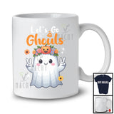 Let's Go Ghouls; Adorable Halloween Costume Boo Ghost Pumpkin Flowers; Girls Family Group T-Shirt
