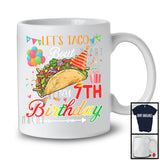 Let's Taco Bout My 7th Birthday, Cheerful Birthday Party Taco Lover, Mexican Family Group T-Shirt