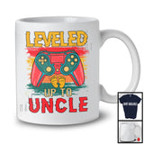 Leveled Up To Uncle, Humorous Vintage Father's Day Pregnancy Family, Game Controller Gamer T-Shirt