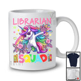 Librarian Squad, Lovely Dabbing Unicorn Sunglasses Leopard Flowers, Librarian Group T-Shirt