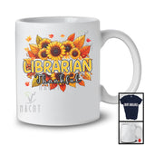 Librarian Thankful; Wonderful Thanksgiving Sunflowers Fall Leaves; Family Group T-Shirt