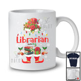 Librarian, Awesome Christmas Lights Santa Book Jobs Careers, X-mas Snowing Lover T-Shirt