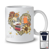 Librarian, Lovely Leopard Heart Shape Sunflowers, Matching Librarian Team Group T-Shirt