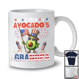 Little Avocado's Grandpa, Awesome 4th Of July American Flag Avocado, Patriotic Family Group T-Shirt