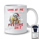 Look at Me Being All Festive And Shit; Amazing Christmas Skeleton Red Plaid; Family Group T-Shirt