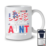 Love Being Called Aunt, Lovely 4th Of July Mother's Day American Flag, Patriotic Family Group T-Shirt