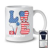 Love Dentist, Amazing 4th Of July American Flag, Matching Careers Proud Patriotic T-Shirt