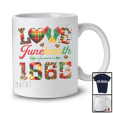 Love Juneteenth 1865, Awesome Black History Afro Plaid Strong Hands, African American Freedom T-Shirt