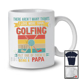 J'aime plus que le golf, être un papa, un golfeur génial pour la fête des pères, un T-shirt familial rétro vintage
