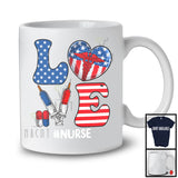 Love Nurse, Amazing 4th Of July American Flag, Matching Careers Proud Patriotic T-Shirt