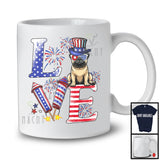 Love, Proud 4th Of July Pug American Flag Fireworks Firecrackers, Patriotic Group T-Shirt