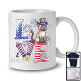 Love, Proud 4th Of July Siamese Cat American Flag Fireworks Firecrackers, Patriotic Group T-Shirt