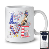 Love, Proud 4th Of July Whippet American Flag Fireworks Firecrackers, Patriotic Group T-Shirt
