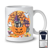 Lovely Raccoon Witch Inside Pumpkin, Scary Halloween Moon, Matching Farmer Family Group T-Shirt