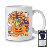 Lovely Turtle Witch Inside Pumpkin, Scary Halloween Moon, Matching Farmer Family Group T-Shirt