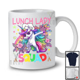 Lunch Lady Squad, Lovely Dabbing Unicorn Sunglasses Leopard Flowers, Lunch Lady Group T-Shirt