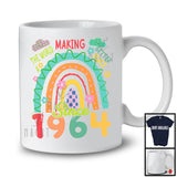 Making The World A Better Place Since 1964, Lovely 60th Birthday Colorful Rainbow, Flowers T-Shirt