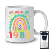 Making The World A Better Place Since 1983, Lovely 41st Birthday Colorful Rainbow, Flowers T-Shirt