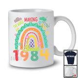 Making The World A Better Place Since 1984, Lovely 40th Birthday Colorful Rainbow, Flowers T-Shirt