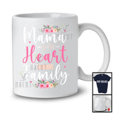 Mama Is The Heart Of The Family, Amazing Mother's Day Flowers, Matching Mama Family Group T-Shirt