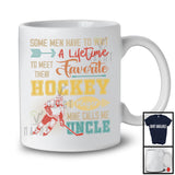 Meet Their Favorite Hockey Player Calls Me Uncle, Happy Father's Day Vintage, Sport Family T-Shirt