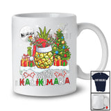 Mele Kalikimaka; Amusing Christmas Tree Santa Reindeer Pineapple Fruit; Hawaiian Family T-Shirt