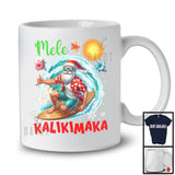 Mele Kalikimaka; Awesome Christmas Hawaiian Santa Surfing Surfer; X-mas Family Group T-Shirt