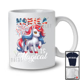 Merica Is Magical, Adorable 4th Of July Independence Day American Flag Unicorn, Firework T-Shirt