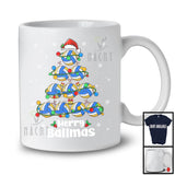 Merry Ballmas; Awesome Christmas Lights Tree Volleyball; X-mas Santa Volleyball Sport Player T-Shirt
