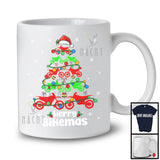 Merry Bikemas; Awesome Christmas Lights Tree Dirt Bike; Matching X-mas Dirt Bike Biker T-Shirt