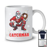 Merry Catchmas; Awesome Christmas Santa Playing Baseball; Catcher Sport Player Team T-Shirt